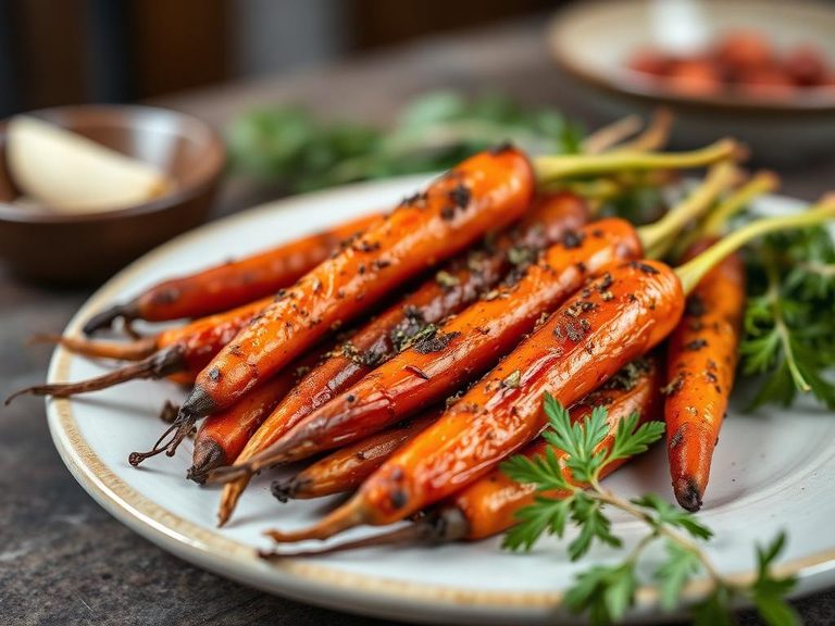 Roasted carrots with herbs and spices