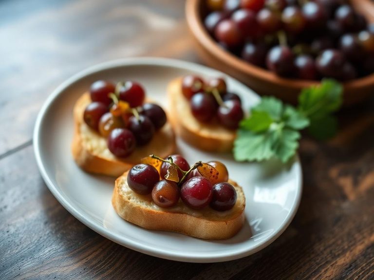 Roasted grape crostini