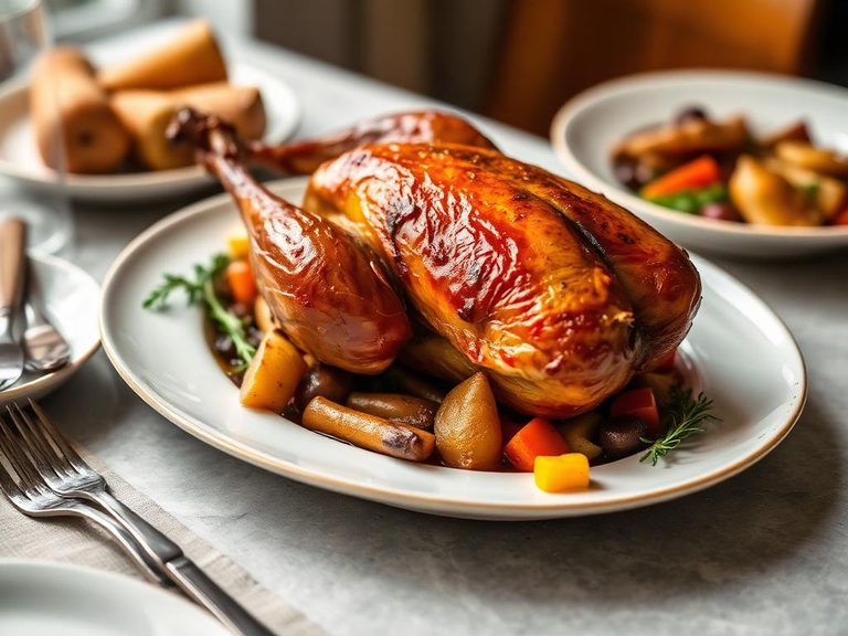 Roasted grouse with root vegetables