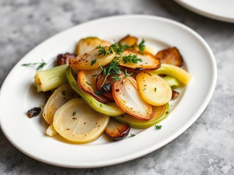 Roasted Kohlrabi with Herbs