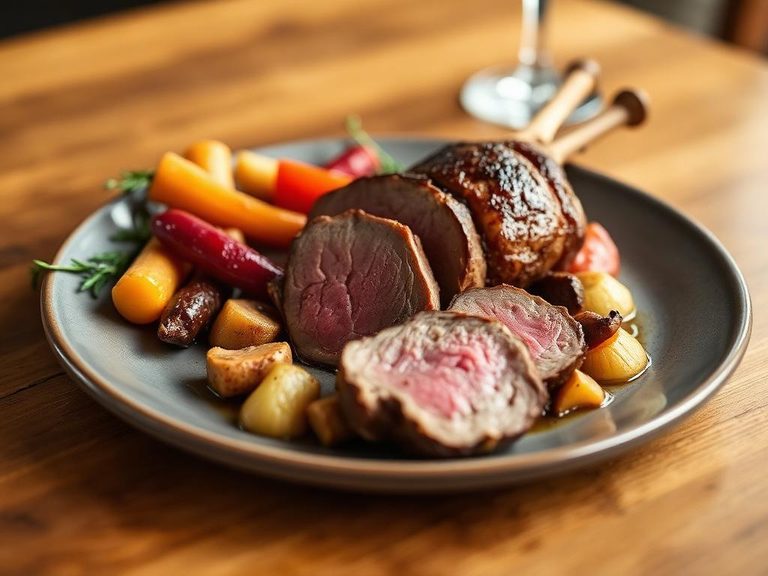 Roasted Lamb Loin with Root Vegetables