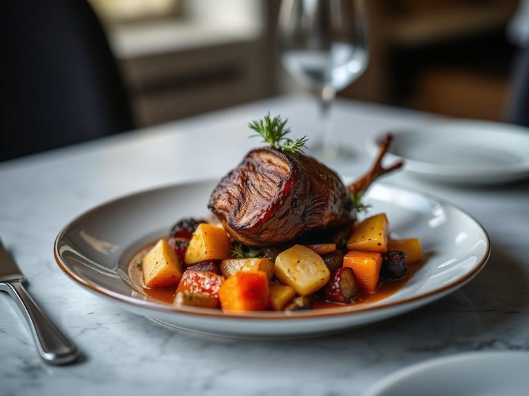Roasted Muskrat with Root Vegetables