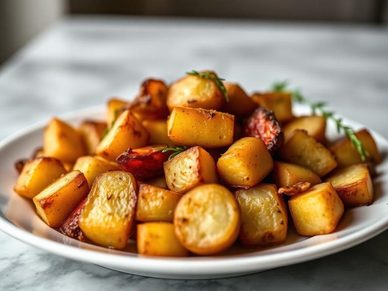 Roasted potatoes (tossed in rendered fat)