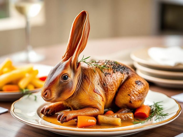 Roasted rabbit with herbs