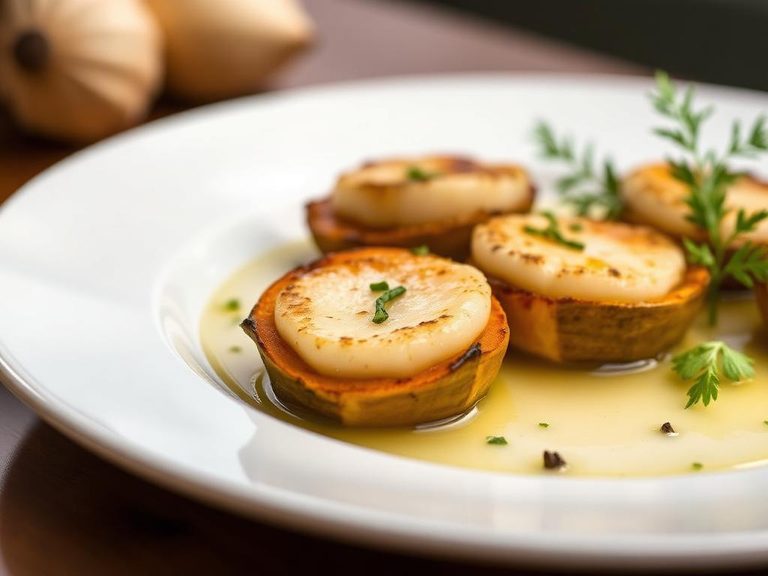 Roasted Scallop Squash with Garlic