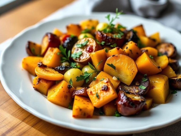 Roasted Summer Squash Medley with Garlic and Herbs