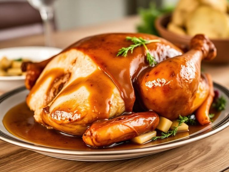 Roasted turkey with gravy