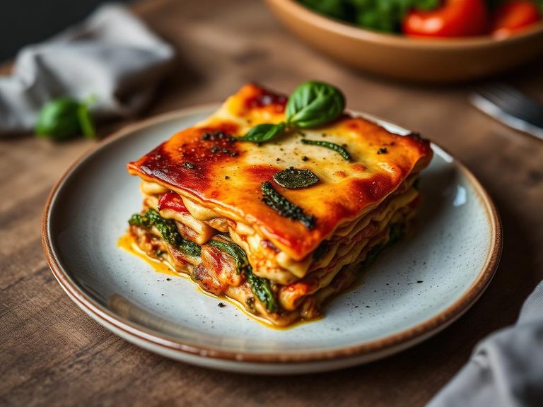 Roasted Vegetable Lasagna with Pesto