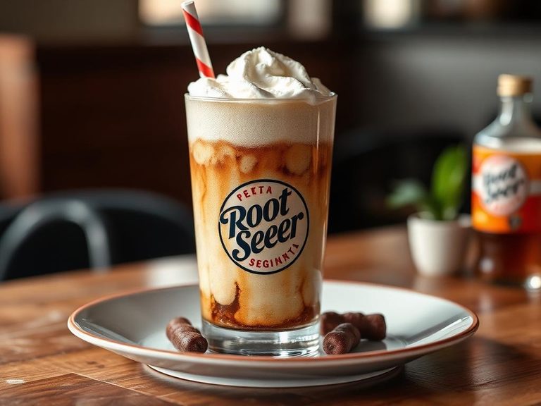 Root beer float with diet pepper soda variant