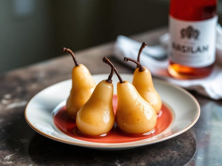Rosé Poached Pears