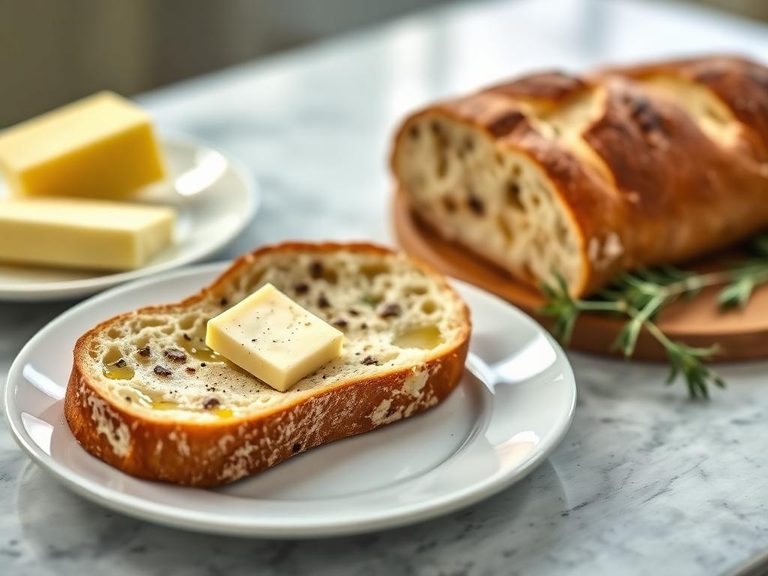 Rye bread with butter and cheese