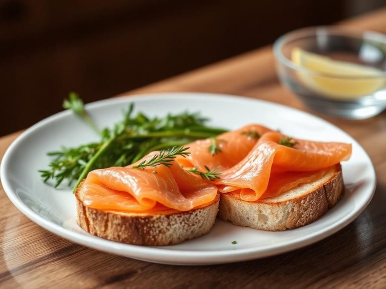 Rye bread with smoked salmon
