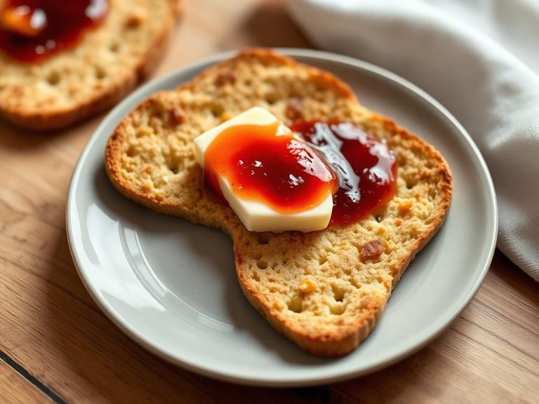 Rye Crispbread with Butter and Jam