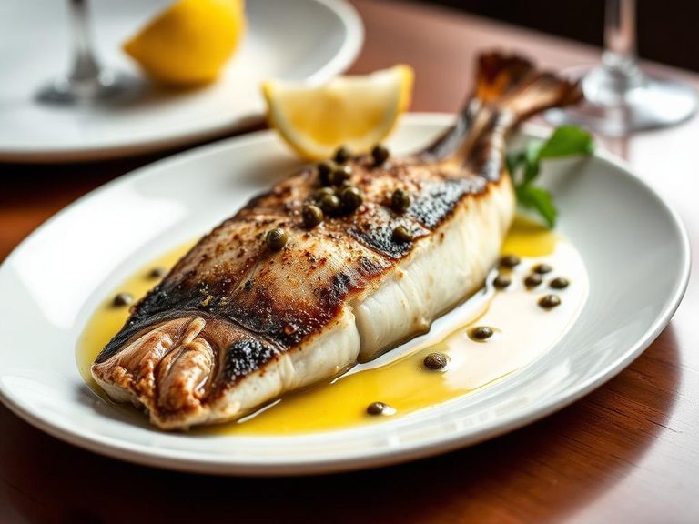 Sablefish with lemon-caper butter sauce