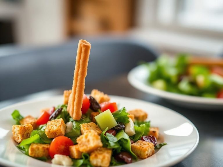 Salad with Breadstick Croutons