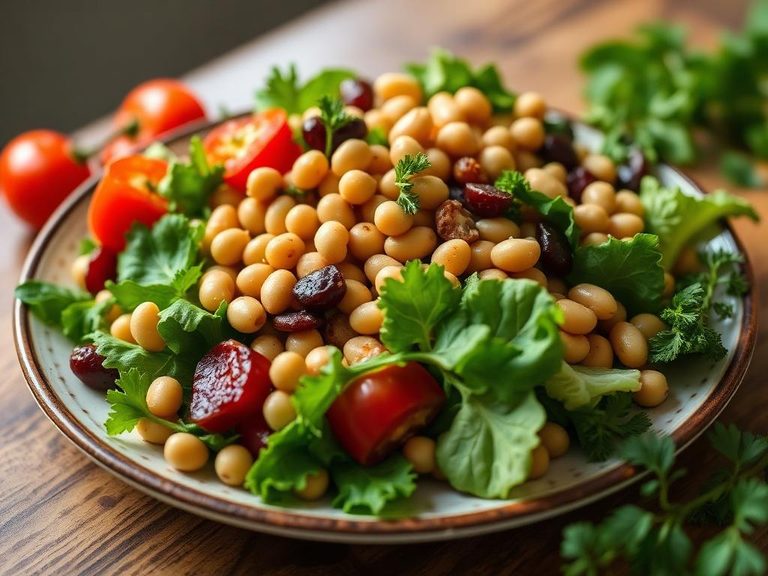 Salad with canned cannellini beans
