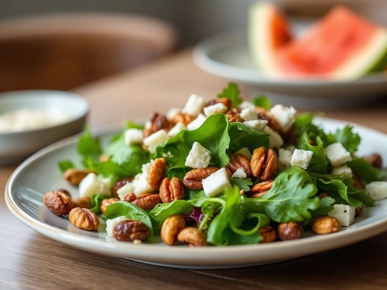 Salad with nuts and cheese