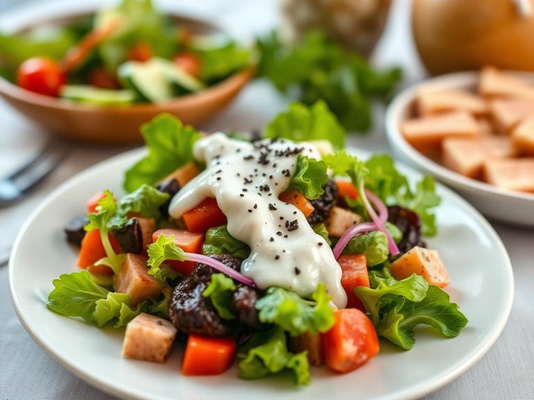 Salad with ranch dressing