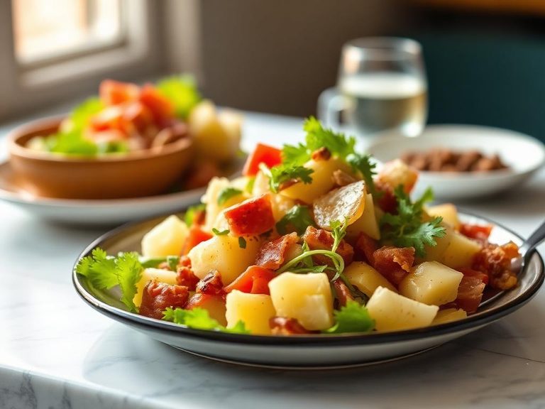 Salade Liégeoise (a Belgian classic with endive, potatoes, and bacon)