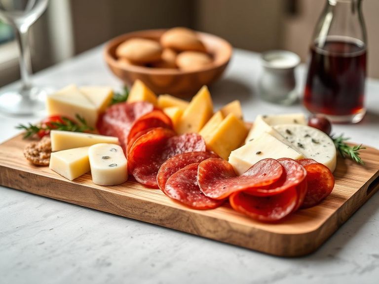 Salami and cheese board