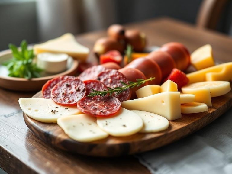 Salami and cheese platter