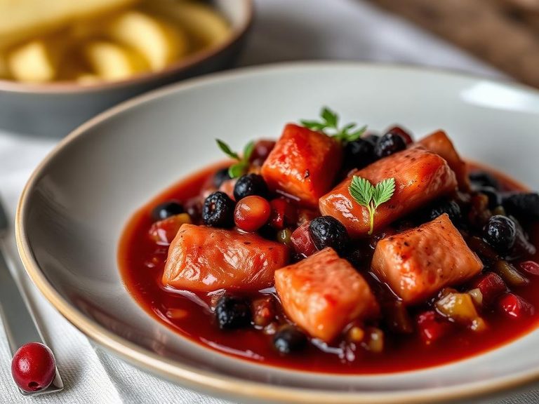 Salberry (Indigenous salmon and berry stew)