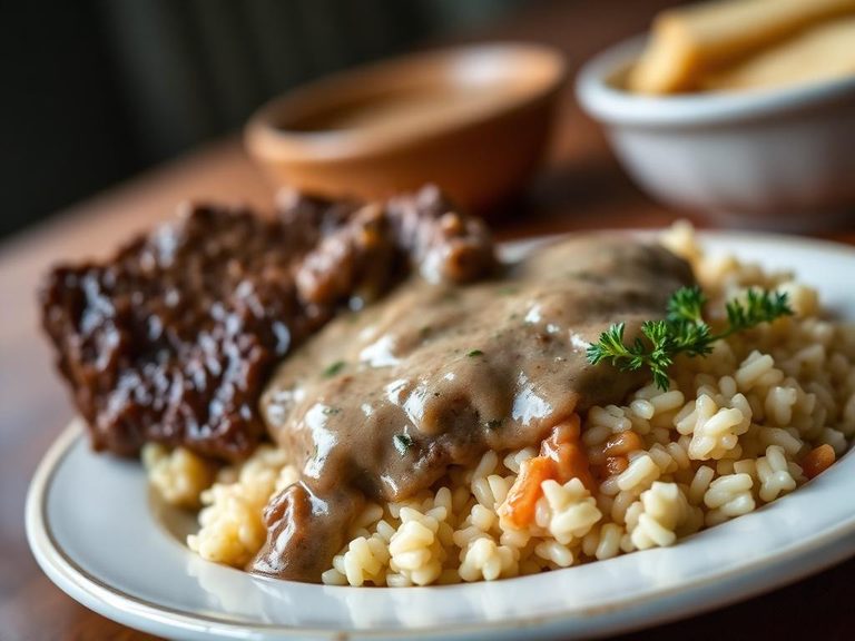 Salisbury Steak with Rice and Gravy