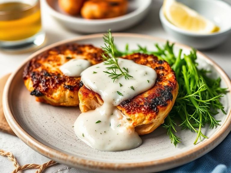 Salmon Cakes with Lemon-Dill Sauce