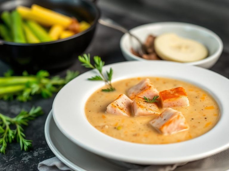 Salmon chowder or bisque