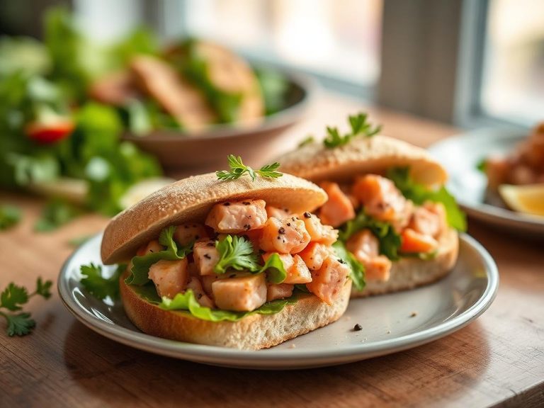 Salmon salad sandwiches