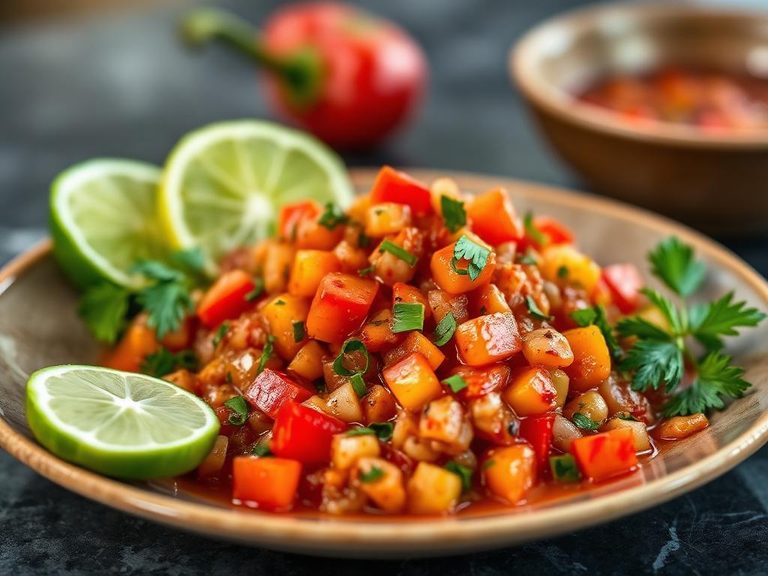 Salsa with chili and lime