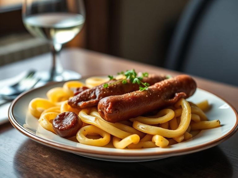 Salzkartoffeln mit Bierwurst (boiled potatoes with sliced sausage)