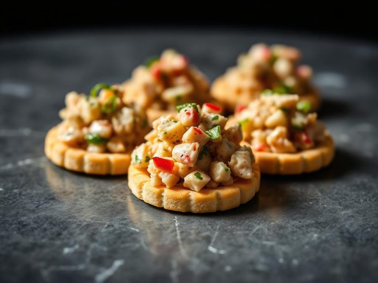Sardine or tuna salad on crackers