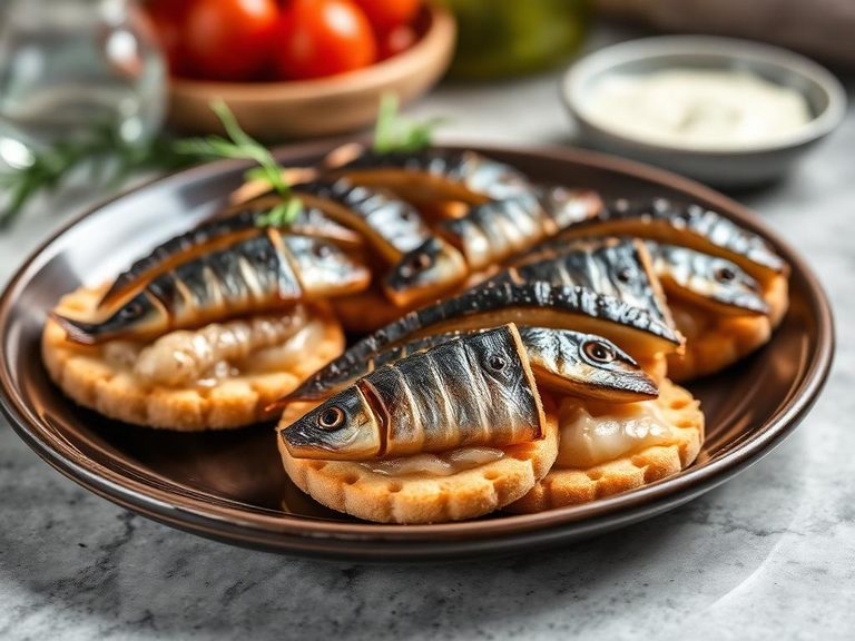 Sardines on crackers