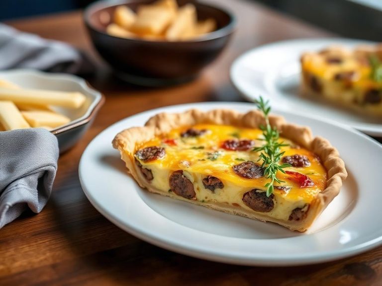 Sausage and Cheddar Quiche