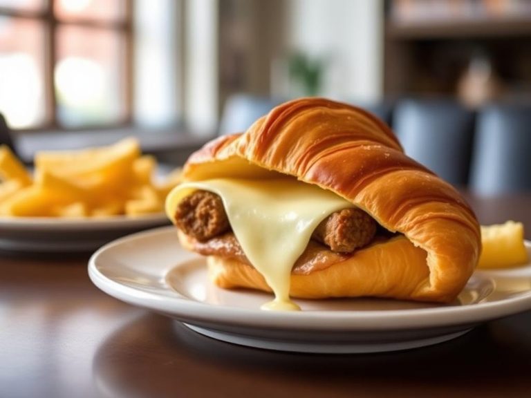 Sausage and Cheese Croissant Sandwich