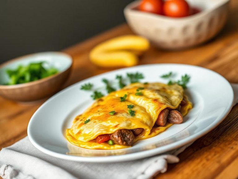 Sausage and cheese omelet