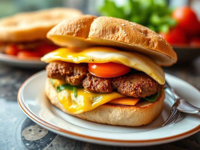 Sausage and Egg Breakfast Sandwich