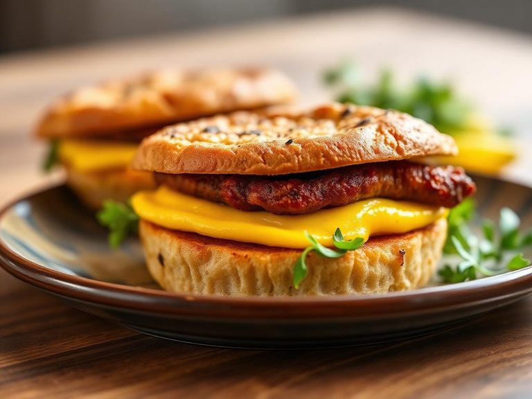 Sausage and egg muffin sandwich