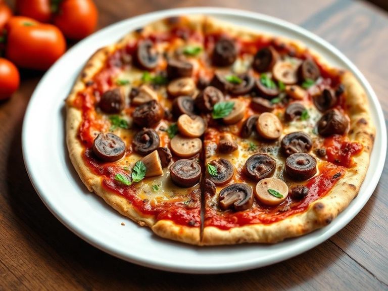 Sausage and Mushroom Thin Crust Pizza
