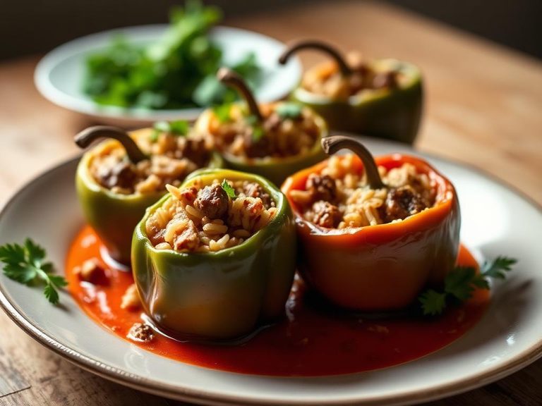Sausage and Rice Stuffed Peppers