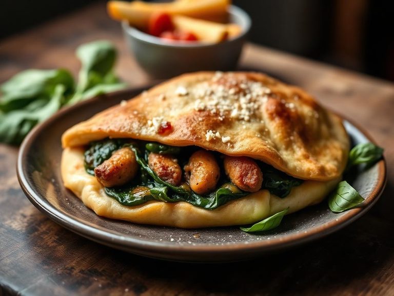 Sausage and Spinach Calzone
