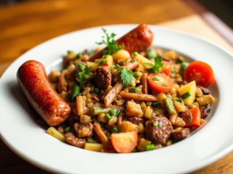 Sausage and vegetable hash