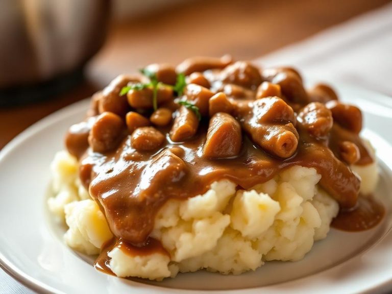 Sausage Gravy over Mashed Potatoes