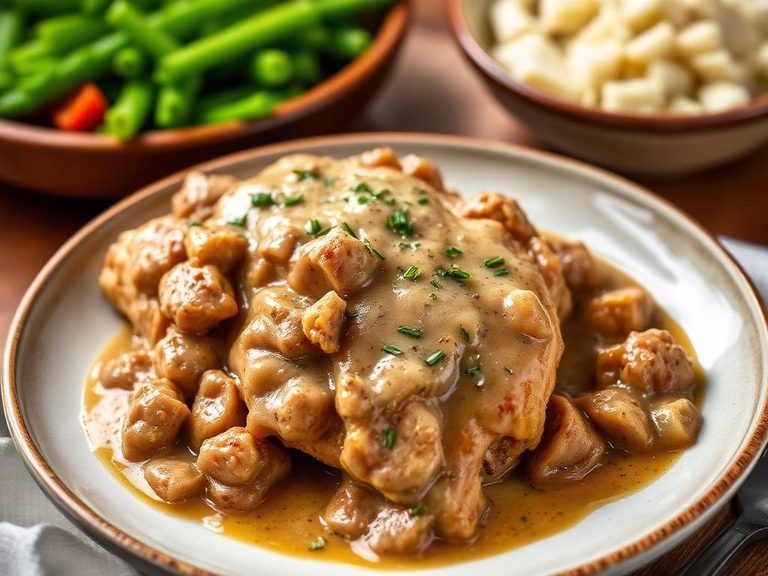 Sausage Gravy Smothered Chicken
