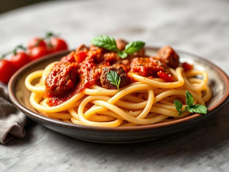 Sausage Pasta with Tomato Sauce