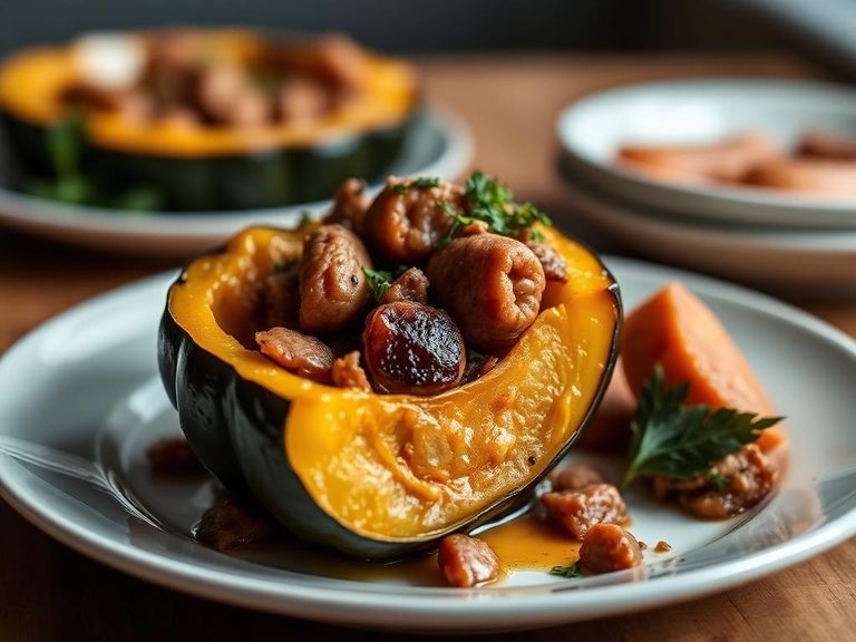 Sausage-Stuffed Acorn Squash