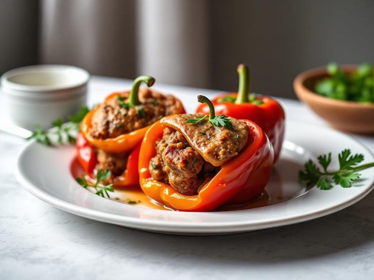 Sausage-stuffed peppers