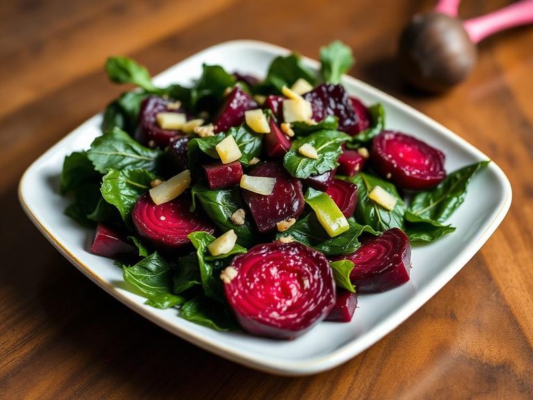 Sautéed beet greens with garlic and olive oil