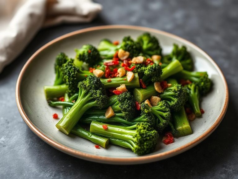 Sautéed Broccoli Raab with Garlic and Chili Flakes